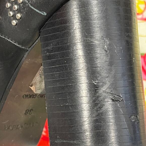 See By Chloe Black Silver Studded Booties 38/7.5 - Picture 14 of 14